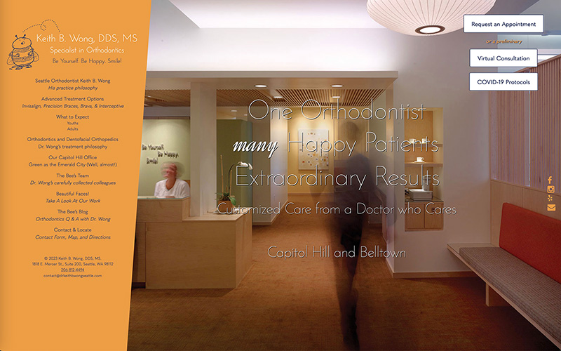Web design for Dr. Keith B. Wong, Orthodontist in Seattle, WA