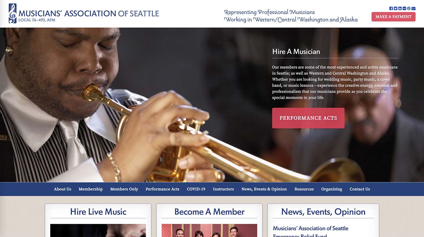 Client Showcase: Musicians’ Association of Seattle