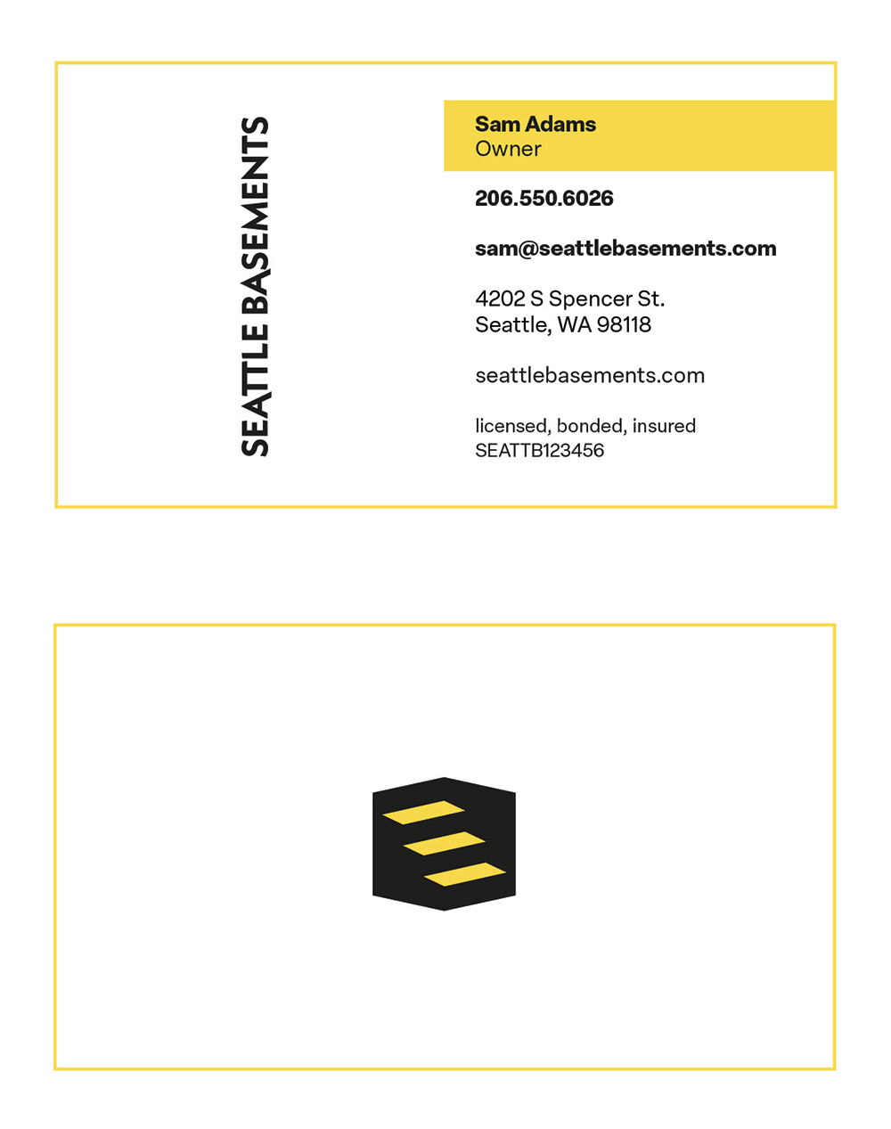 Seattle Basements Business Card