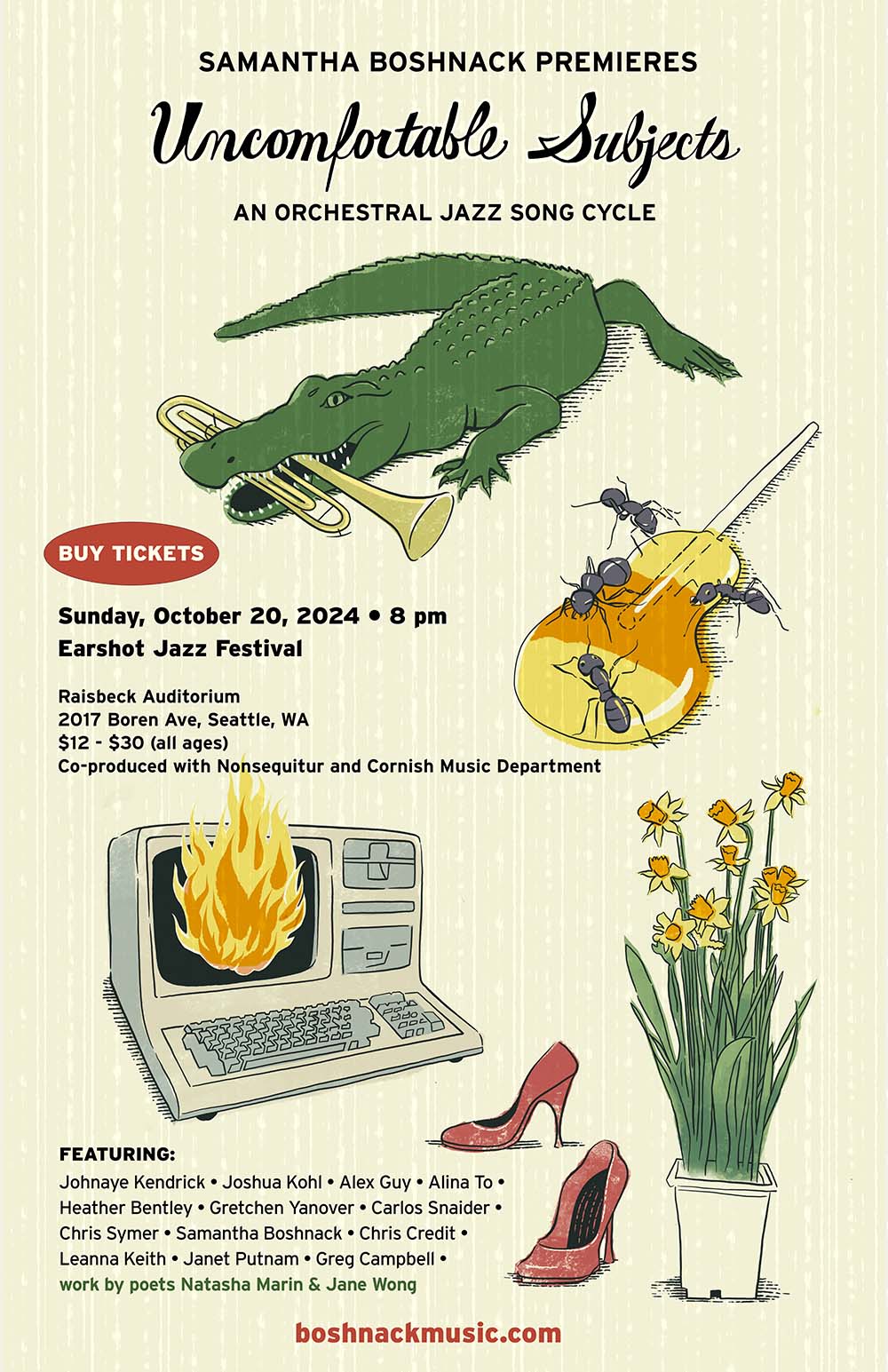 Poster design and illustration for the original poster Uncomfortable Subjects.